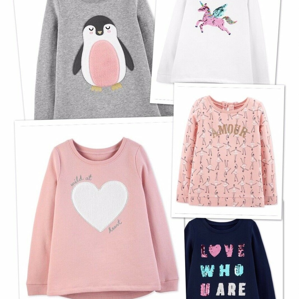 Carter’s Kids Girl Lot Of Five Long Sleeve Tops